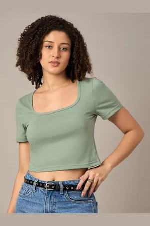 Mayra Women Solid Scoop Neck Cotton T-shirt