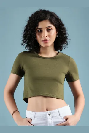 Mayra Women Solid Round Neck Cotton T-shirt