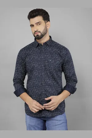 Cobb Men India Slim Spread Collar Abstract Printed Cotton Slim Fit Casual Shirt
