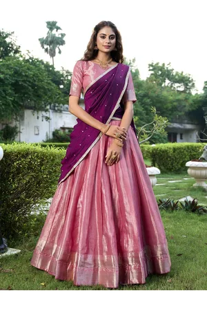 LOOKNBOOK ART Zari Work Ready to Wear Lehenga & Unstitched Blouse With Dupatta