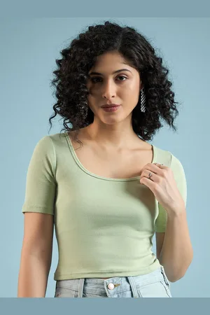 Mayra Women Solid Cotton Tank Crop Top
