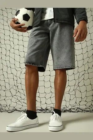 Hubberholme Men Washed Loose Fit barmuda Comfort Denim Shorts