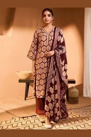 Bani Women Floral Printed Gotta Patti Straight Kurta with Palazzos & Dupatta