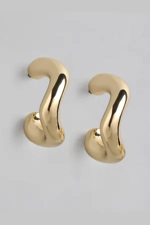 Forever New Gold-Plated Quirky Hoop Earrings