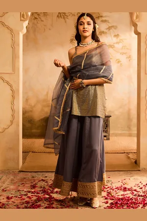 Bani Women Striped Kurta with Palazzos & Dupatta