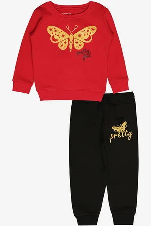 BodyCare Girls Printed Sweatshirt With Joggers