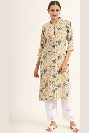 Divena World Floral Printed Mandarin Collar Straight Kurta