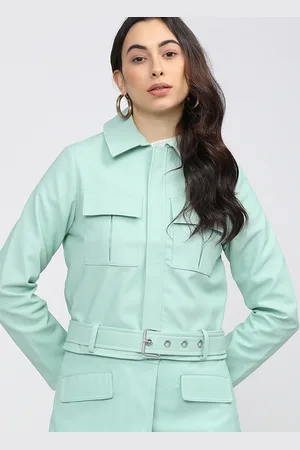 Tokyo Talkies Women Leather Open Front Jacket