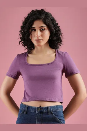 Mayra Women Solid Scoop Neck Cotton T-shirt