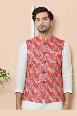 See Designs Printed Woven Nehru Jackets