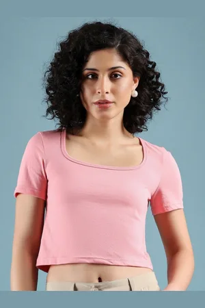 Mayra Women Solid Scoop Neck Cotton T-shirt