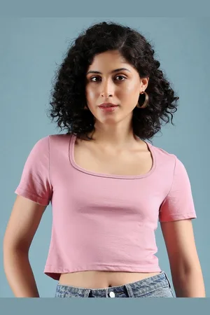 Mayra Women Solid Scoop Neck Cotton T-shirt