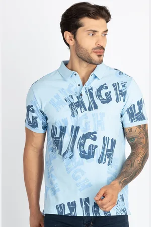 Status Quo Men Floral Printed Polo Collar Applique T-shirt