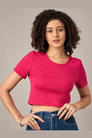 Mayra Women Solid Round Neck Cotton T-shirt