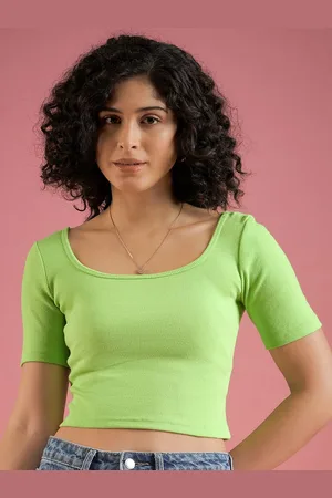 Mayra Women Round Neck Pure Cotton Tank Crop Top