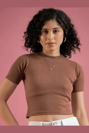 Mayra Women Solid Cotton Tank Crop Top