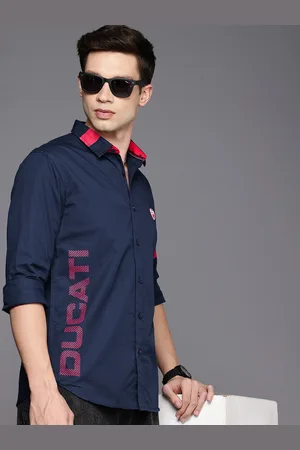 DUCATI Brand Logo Printed Pure Cotton Casual Shirt