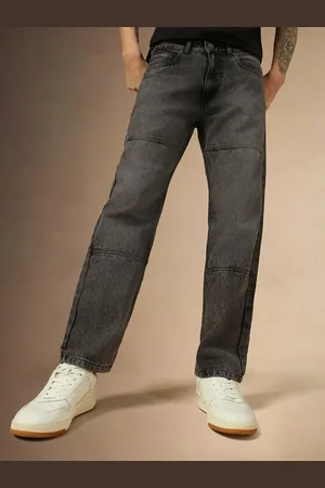 Dennis Lingo Men Washed Relaxed Fit Mid-Rise Heavy Fade Clean Look Pure Cotton Jeans