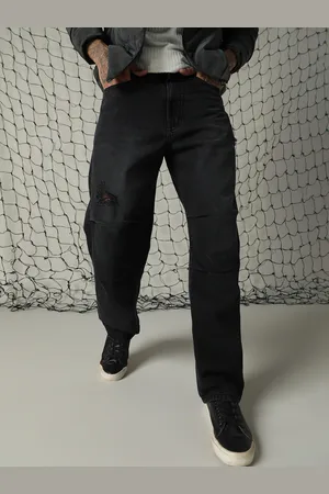 Hubberholme Men Loose Fit Mildly Distressed Relaxed Baggy Fit Heavy Faded Jeans