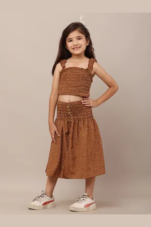 BAESD Girls Printed Top with Skirt