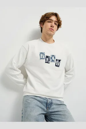 The Bear House Men Typography Printed Round Neck Cotton Pullover Sweatshirt