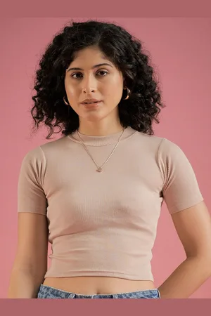 Mayra Women Pure Cotton Round Neck Tank Crop Top
