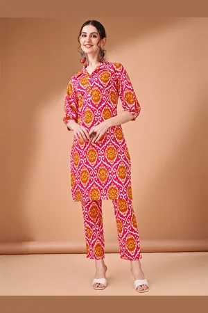 Anouk Printed Pure Cotton Top With Trousers Co-Ords