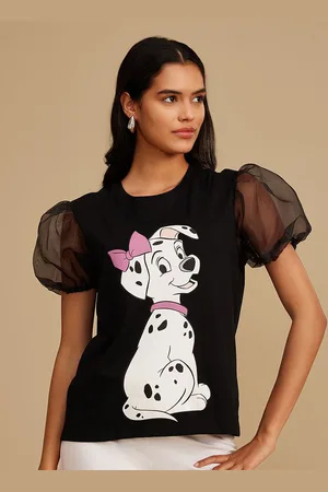 Kazo Women Graphic Printed Round Neck Cotton Top