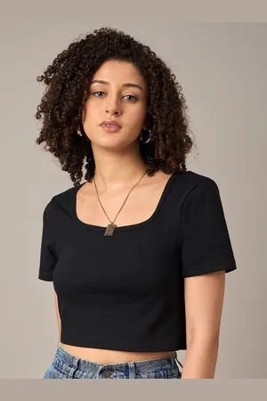 Mayra Women Solid Scoop Neck Cotton T-shirt