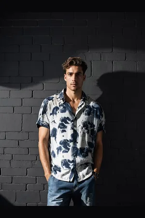 H&M Men Relaxed Fit Printed Shirt