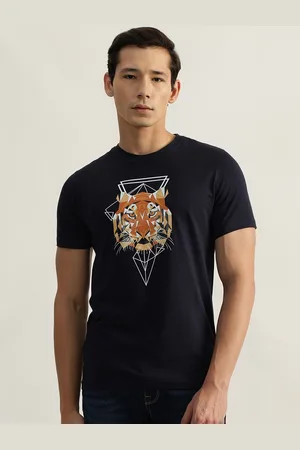 ICONIC Men Graphic Printed Round Neck Cotton T-shirt