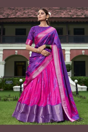 LOOKNBOOK ART Printed Ready to Wear Lehenga & Unstitched Blouse With Dupatta
