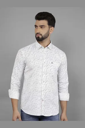Cobb Men India Slim Spread Collar Abstract Printed Cotton Slim Fit Casual Shirt