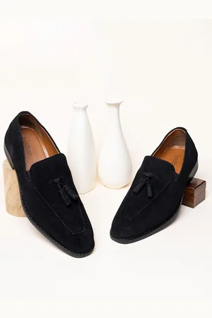 LOUIS STITCH Men Suede Leather Lightweight Tassel Moccasins