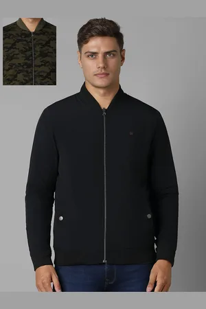 Louis Philippe Men Camouflage Reversible Cotton Bomber Jacket