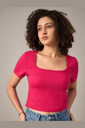 Mayra Women Solid Scoop Neck Cotton T-shirt