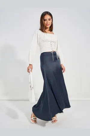 Styli White Square Neck Puff Sleeves Lace-Up Pure Cotton Crop Top