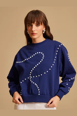 Kazo Geometric Printed Cotton Pullover Sweatshirt