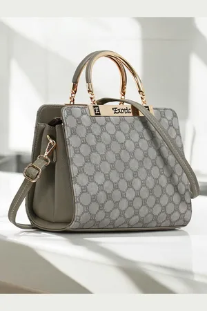 EXOTIC Women Brand Logo Printed Structured Handheld Bag