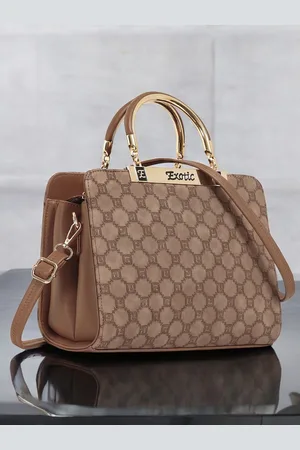 EXOTIC Women Brand Logo Printed Structured Handheld Bag