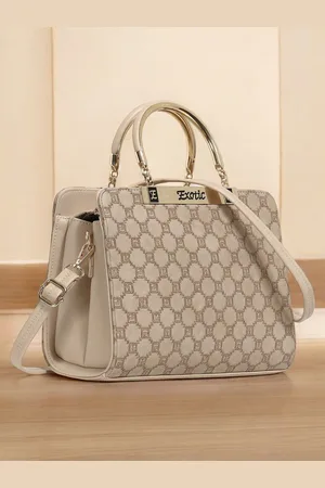 EXOTIC Women Brand Logo Printed Structured Handheld Bag