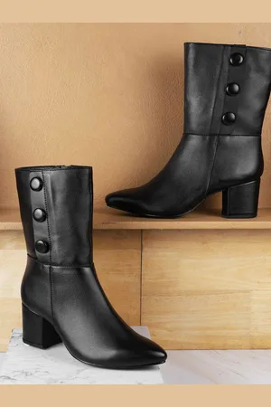 Metro Women Casual Block-Heeled Regular Boots