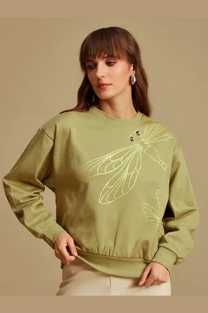 Kazo Graphic Printed Cotton Pullover Sweatshirt