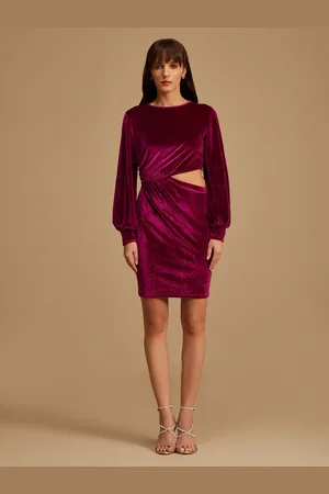 Kazo Pink Velvet T-shirt Dress