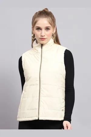 Monte Carlo Women Mock Collar Solid Casual Padded Jacket