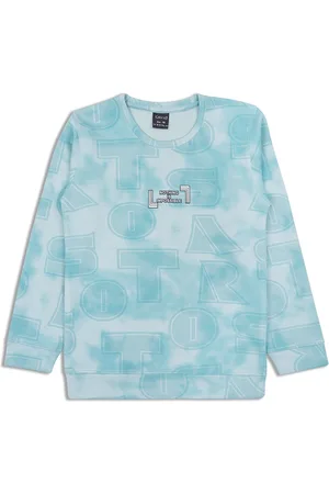 CAVIO Boys Typography Printed Round Neck Cotton Pullover Sweatshirt