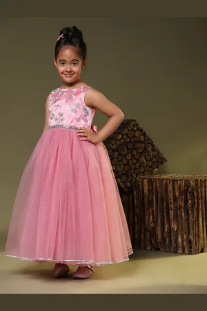 Toy Balloon Kids Girls Floral Self Design Fit & Flare Maxi Dress