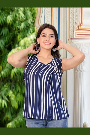 Kalini Striped Round Neck Top