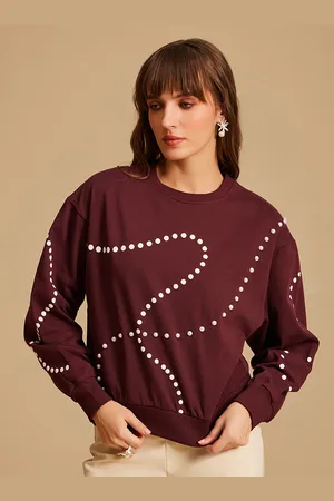 Kazo Conversational Printed Cotton Pullover Sweatshirt
