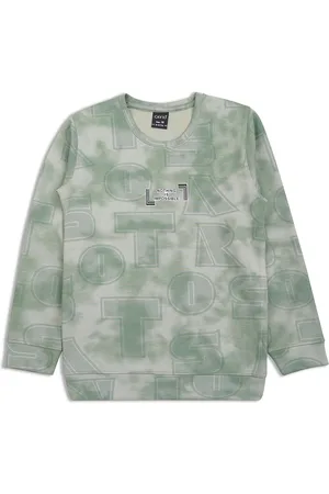 CAVIO Boys Typography Printed Round Neck Cotton Pullover Sweatshirt